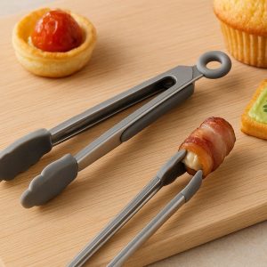 Mini Silicone Food Tongs Small Size for Appetizers and Baking