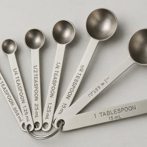 25 Stainless Steel Measuring Spoon Set of 6 with Engraved Markings for Baking and Cooking