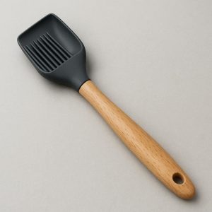 Multi Purpose Silicone Basting and Basting Brush with Wooden Handle